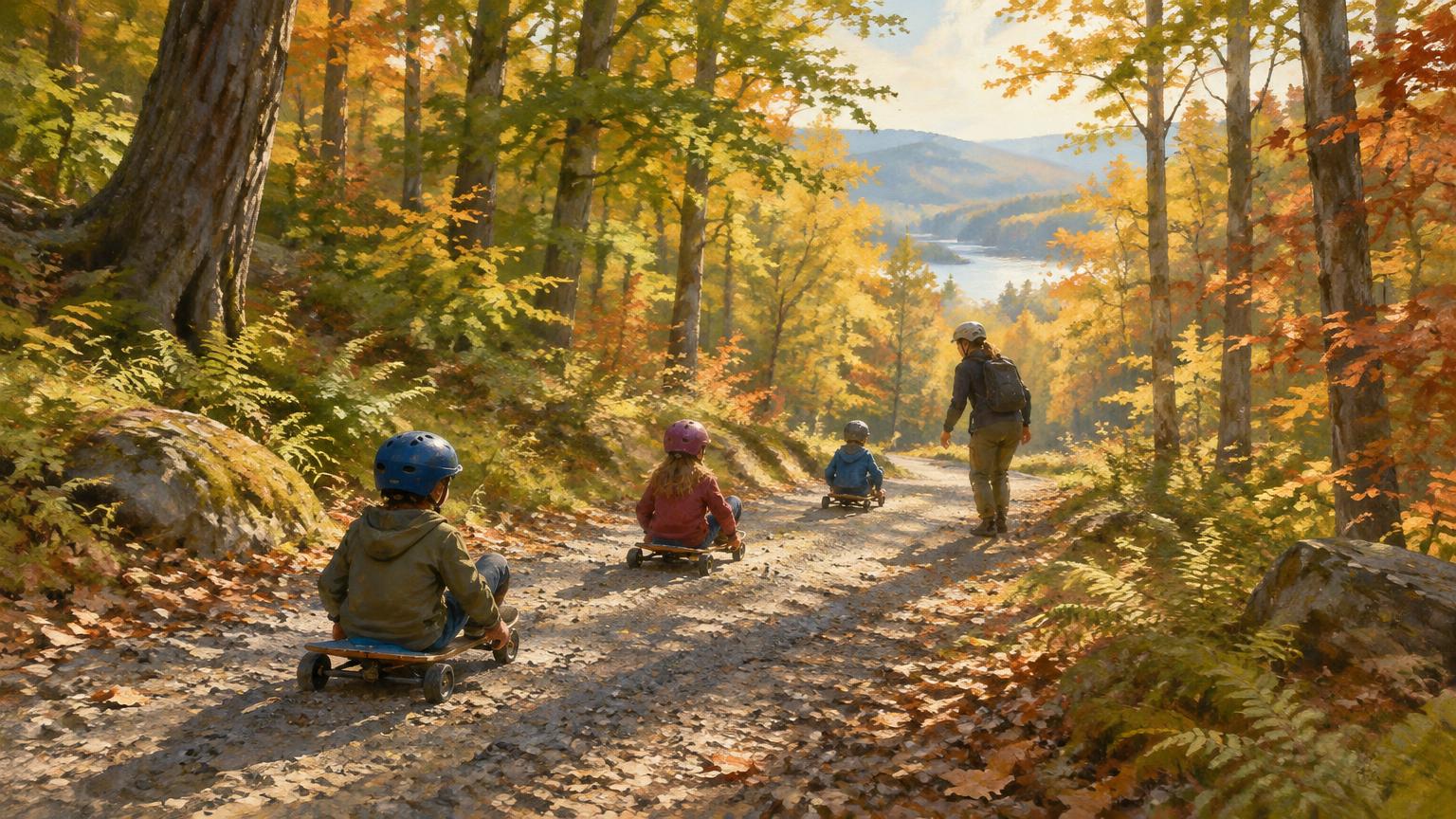 Illustrated scene for Nature Bobsledding