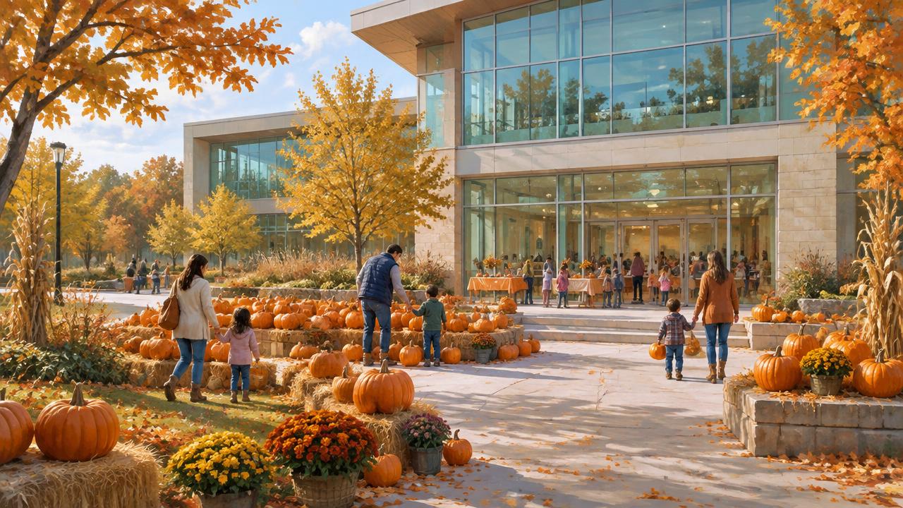 Illustrated scene for Pumpkin Palooza